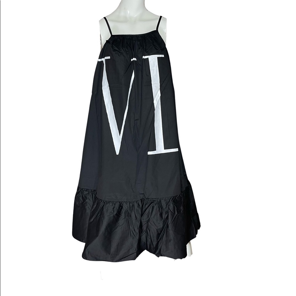 VLTN BLACK & WHITE "LV" EASY FLOW DRESS